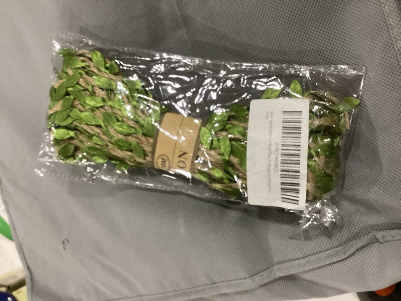 Condition photo showing As Is for 10m Leaf Rope Natural Hessian Jute Twine Rope Burlap Ribbon DIY Craft Vintage for Home Wedding Party Decor (Green)