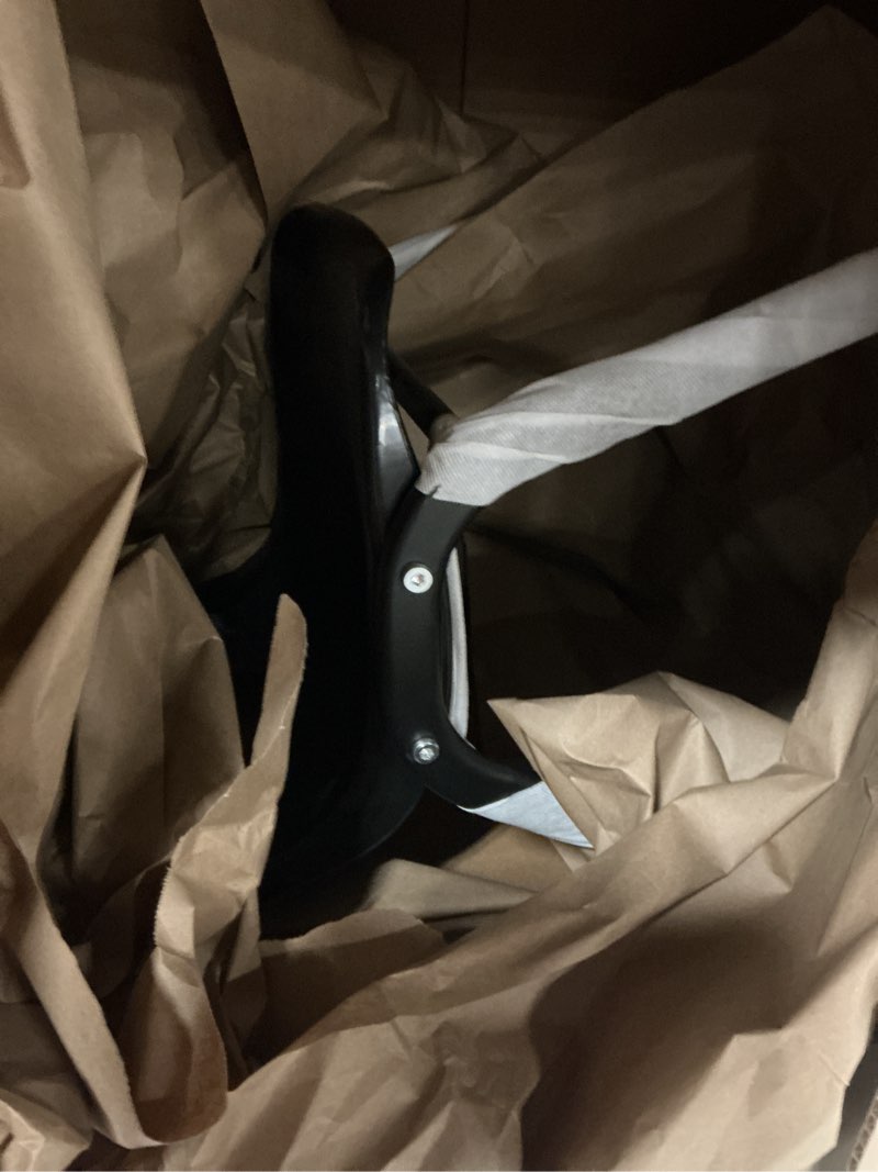 Condition photo showing As Is for Flash Furniture HERCULES Series 440 lb. Capacity Kid's Black Ergonomic Shell Stack Chair with Black Frame and 12" Seat Height (17"D x 13.88"W x 22"H), Set of 1 Black Plastic/Black Frame Pack of 1