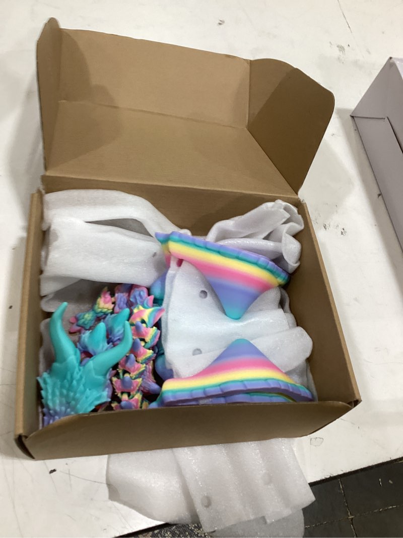 Condition photo showing Good Condition for giant extra large 3d printed dragon with wings, durable pla construction, printed over 27 hours, articulated fantasy dragon for display, desk decor & stress relief for teens (rainbow)