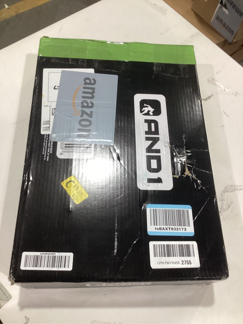 Condition photo showing Good Condition for AND1 Over the Door Mini Basketball Hoop: 18x12 Shatterproof Backboard, 2 Mini Basketballs, and Hand Pump Included- Ultimate Indoor Basketball Accessory for Kids and Adults, No Tools Required White Mini Hoop / Two Balls BASKETBALL