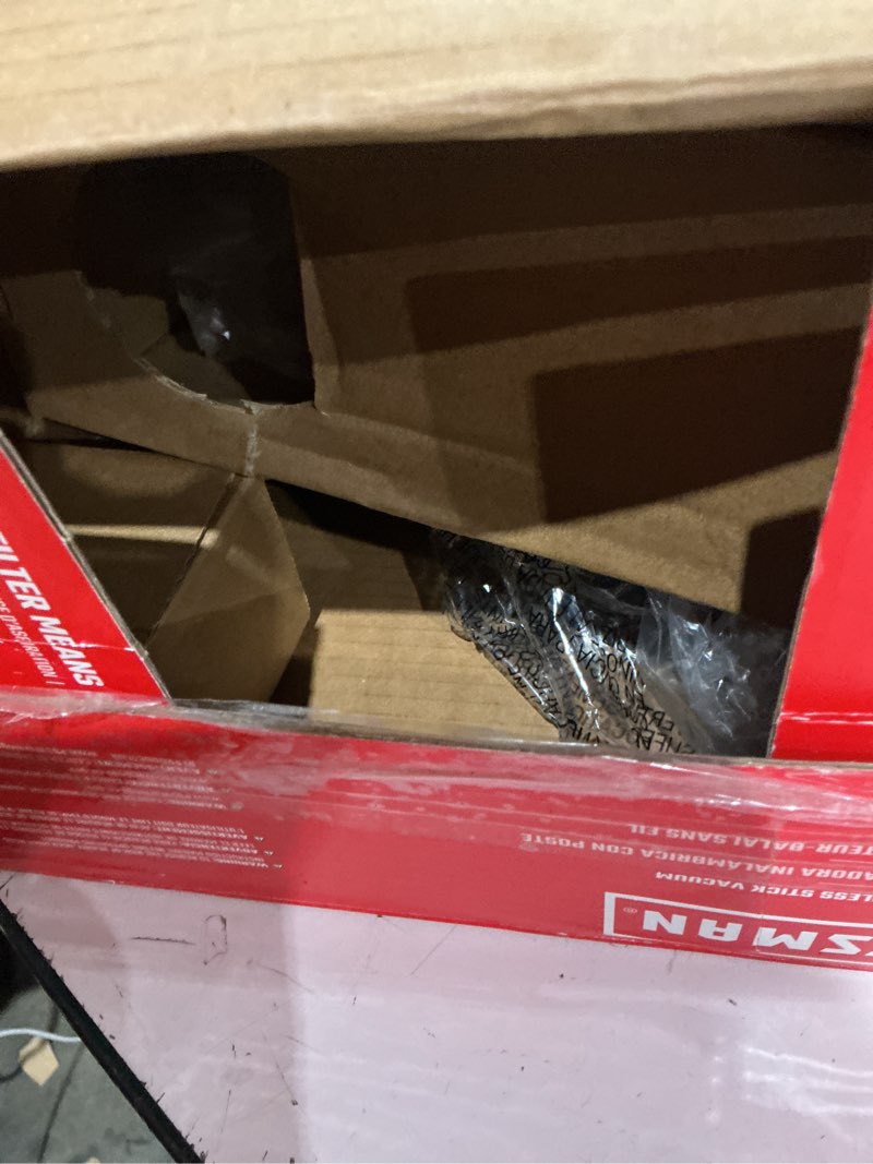 Condition photo showing As Is for craftsman v20 cordless stick vacuum kit, removable battery included (cmcvs001d1)