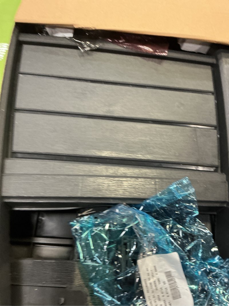 Condition photo showing Good Condition for keter solana 70 gallon storage bench deck box for patio furniture, front porch decor and outdoor seating – perfect to store garden tools and pool toys