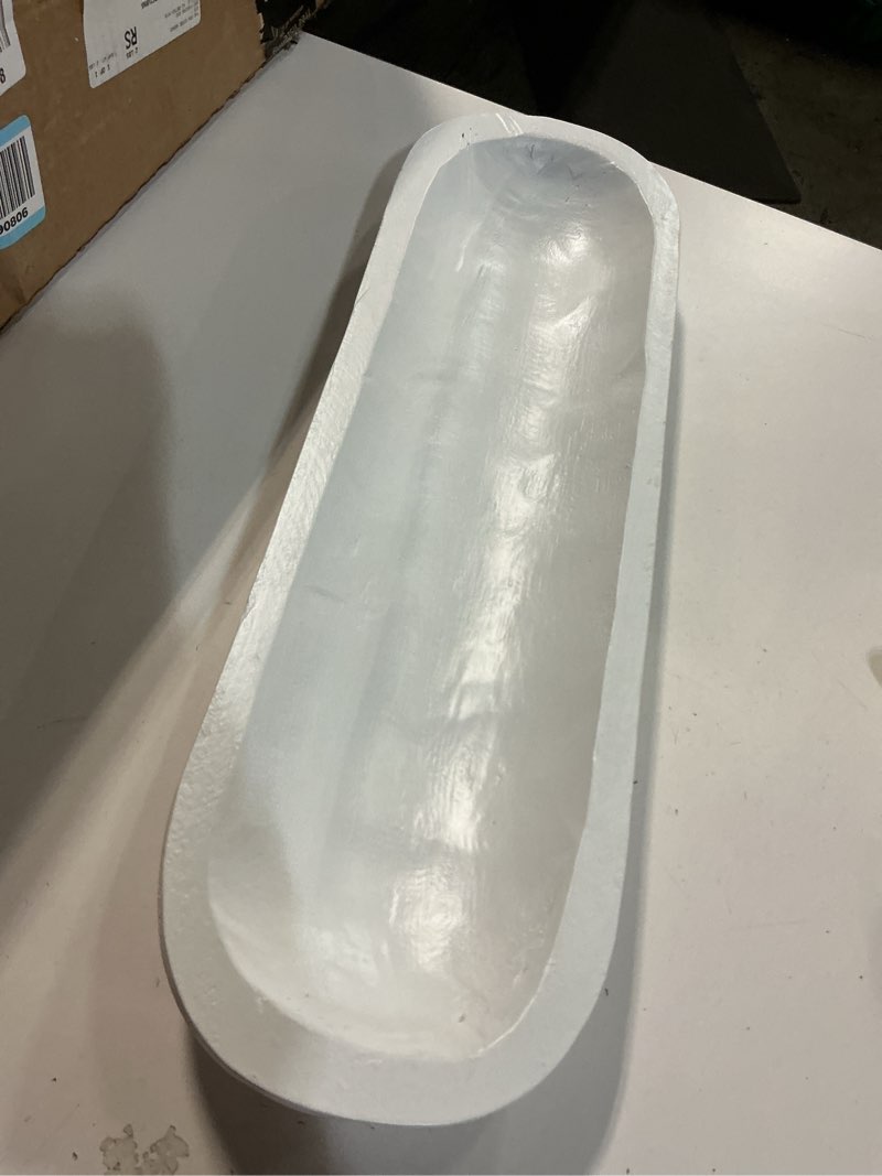 Condition photo showing As Is for S-SNAIL-OO Decorative Bowl Vintage Wooden Dough Bowls Hand Carved, Farmhouse Country, Restaurant, Cafe Decoration, Place Bread, Fruit, Aromatherapy. (20x6x2in(White))