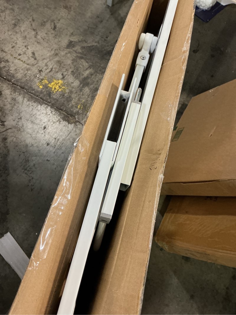 Condition photo showing As Is for Safety 1st Easy Install Walk Thru Baby Gate for Doorway With Door, Dog Gates, Fits 29"-38", Easy Install 28" Tall, White 1-Pack 29" to 38" Wide x 28" Tall White