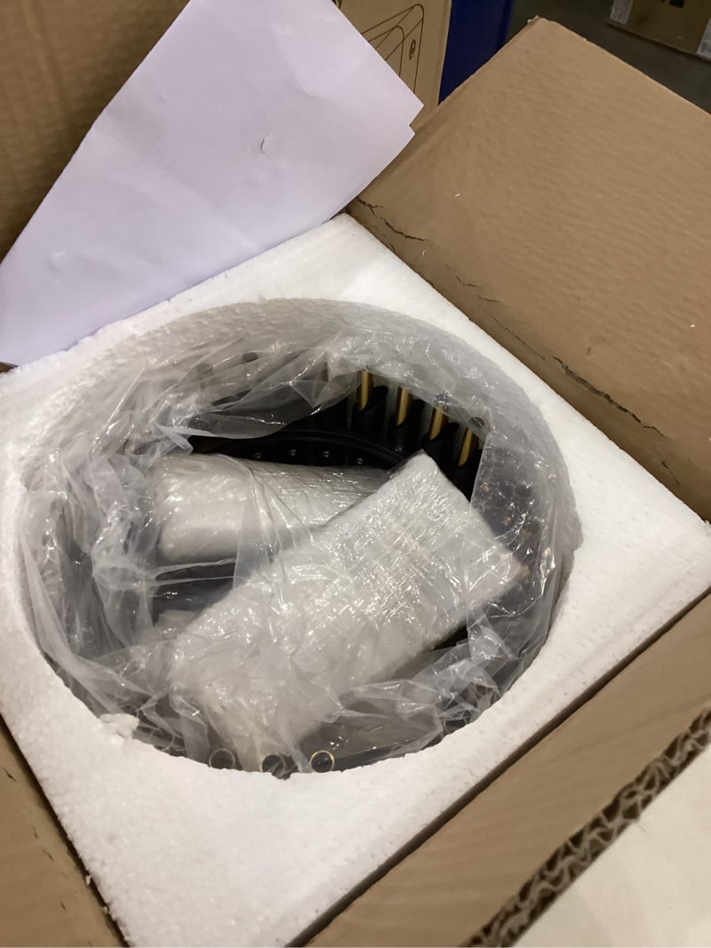 Condition photo showing New/Like New for Crystal Chandelier Gold Pendant Light Fixtures Modern Round Crystal Pendant Light for Kitchen Island D9'' Luxury Hanging Light for Dining Room LED Light with Bulb for Bedroom Living Room D23-Black