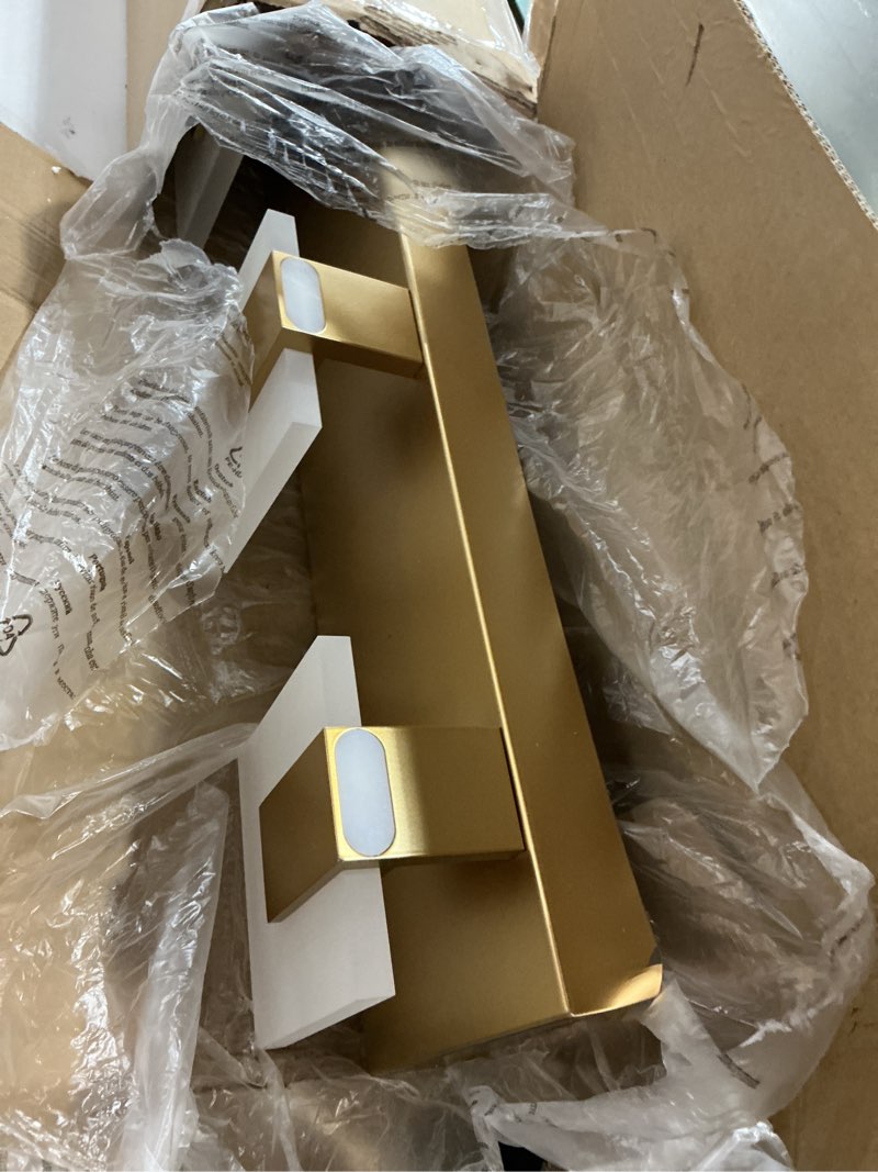 Condition photo showing Good Condition for Aipsun Gold Vanity Lighting Fixtures Modern Vanity Lights LED 6 Lights Bathroom Vanity Light Up and Down Wall Light Fixtures 6000K Gold 6 Lights