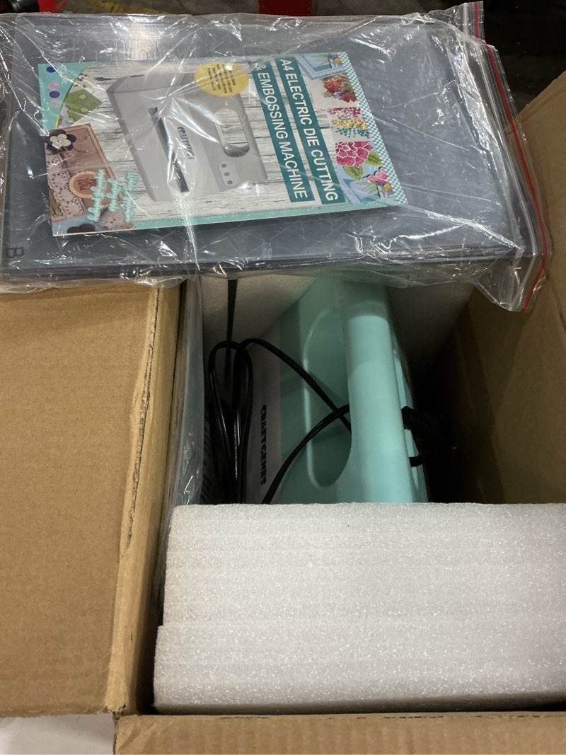 Condition photo showing Good Condition for craftgenes a4 electric die cutting machine, 9 inch automatic embossing machine starter kit, 110v 200w high-power die cutter for card making, scrapbooking & diy arts