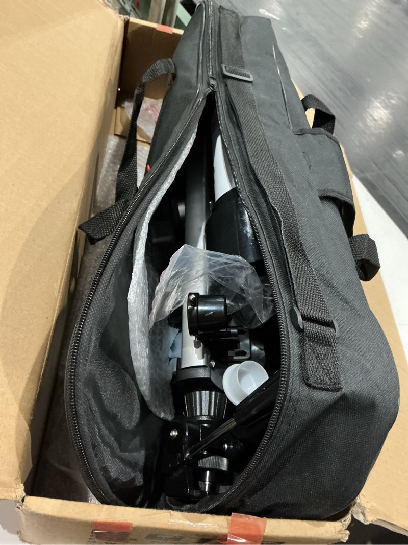 Condition photo showing As Is for gskyer telescope, 70mm aperture 400mm az mount astronomical refracting telescope for kids beginners - travel telescope with carry bag, phone adapter and wireless remote. az70400