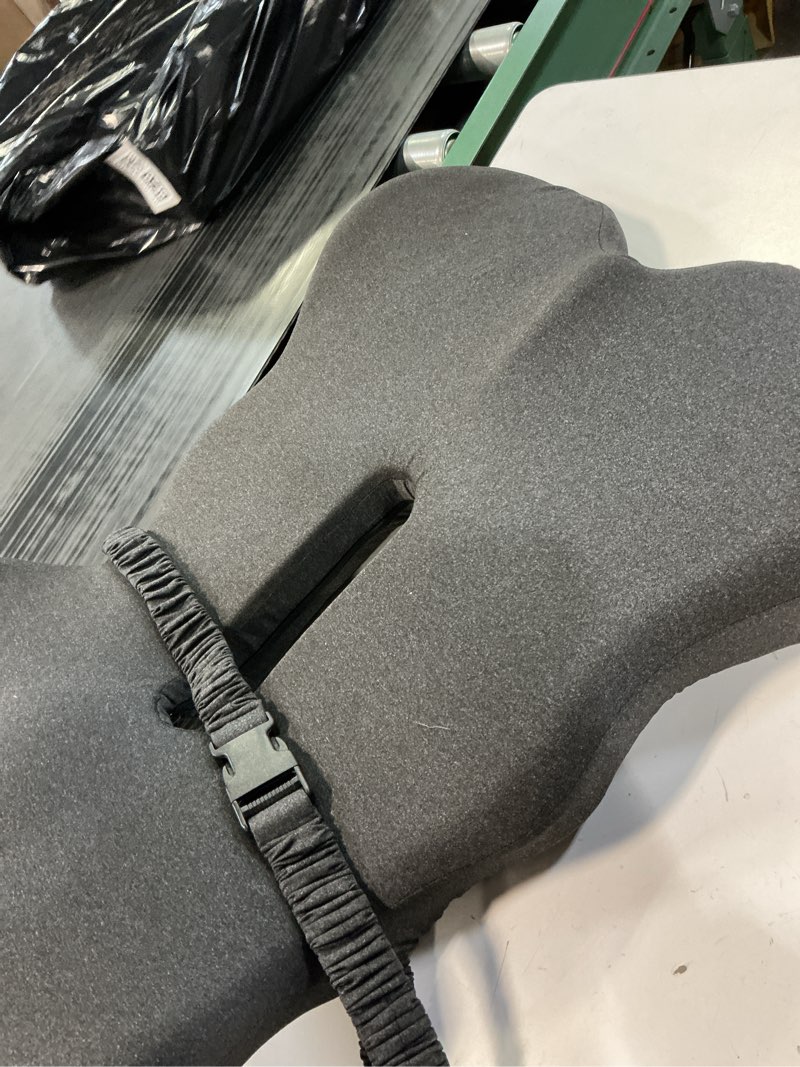 Condition photo showing As Is for Seat Cushion for Truck Driver, Memory Foam Truck Seat Cushion with L-Shaped Ergonomic Design, Lumbar Support Pillow & Tailbone Pain Relief for Long Driving, Semi Truck Accessories Dark Grey
