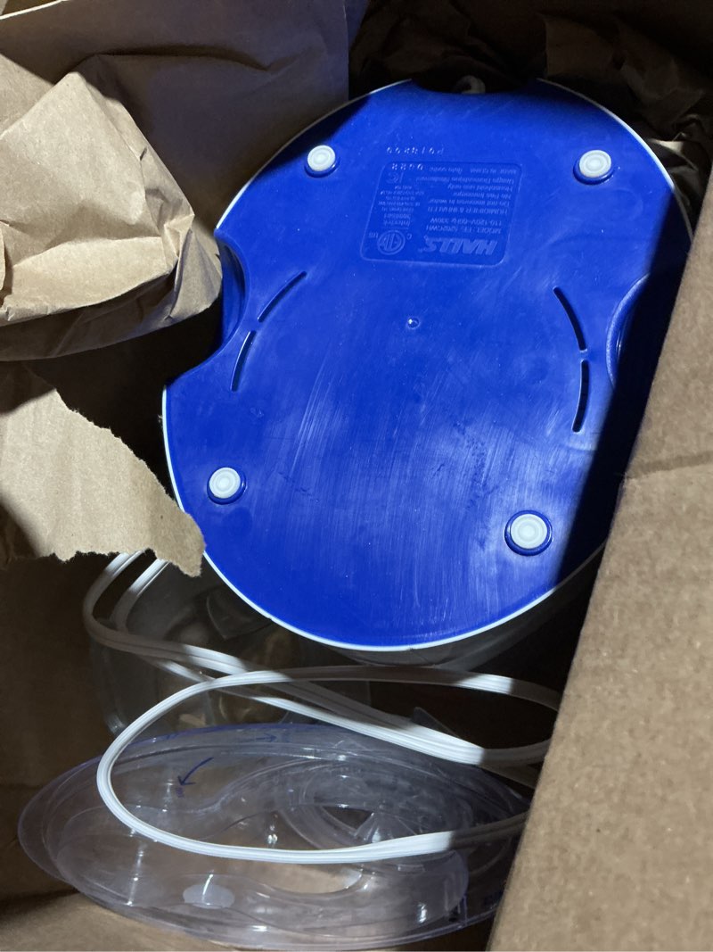 Condition photo showing As Is for Crane x HALLS 2-in-1 Warm Mist Humidifier and Steam Inhaler, 0.5 Gallon, Blue & White