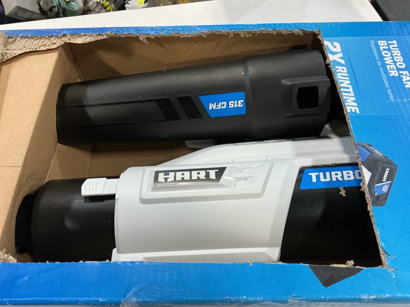 Condition photo showing Good Condition for hart 20v cordless turbo fan leaf blower (1) 4.0ah lithium-ion battery