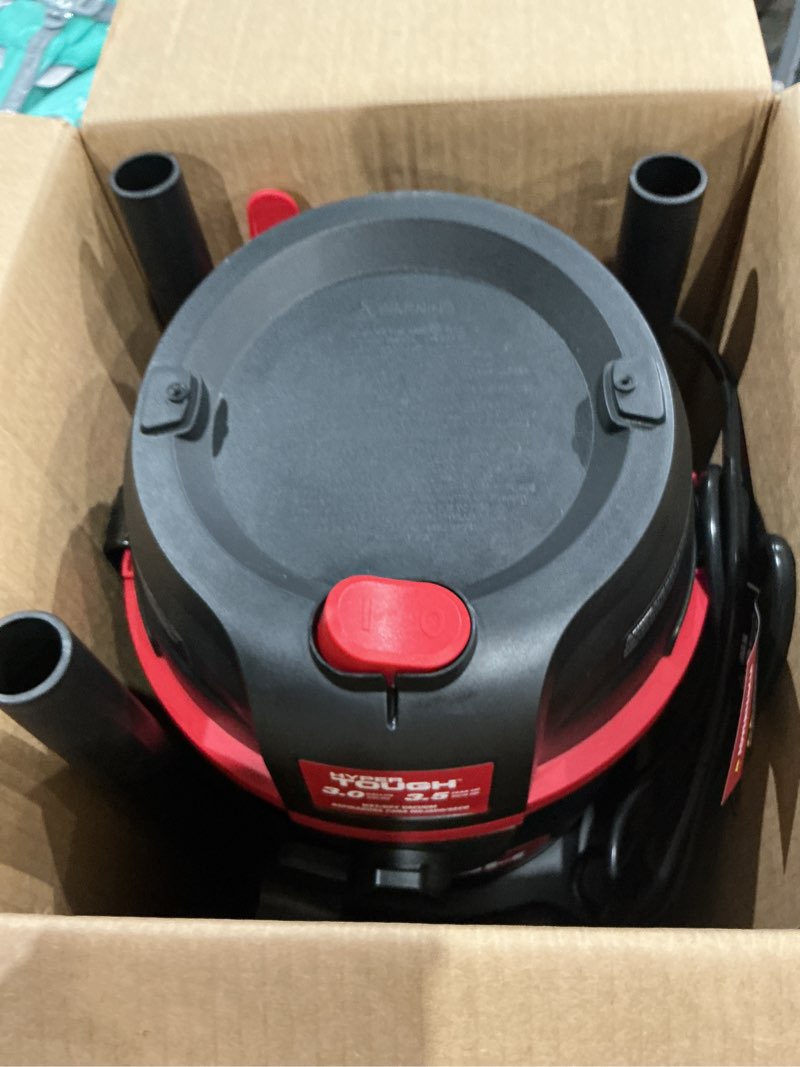 hyper tough 3 gallon 3.5 hp poly wet dry vacuum for home, car, garage & workshop