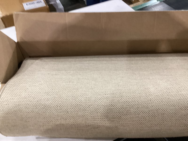 Condition photo showing As Is for Color&Geometry Ultra-Thin Indoor Door Mat, 24"x36" Low-Profile Non-Slip Entryway Rug with Modern Geometric Texture, Washable Doormat for Indoor Entrance, Front Door, Khaki (Rolled-up NO Creases) Khaki 2' x 3' (Rectangular)