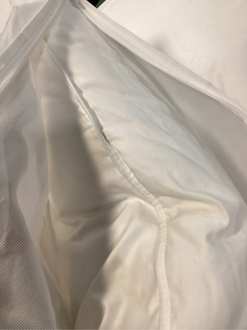 Condition photo showing As Is for luxe goose down pillow, standard, soft/medium