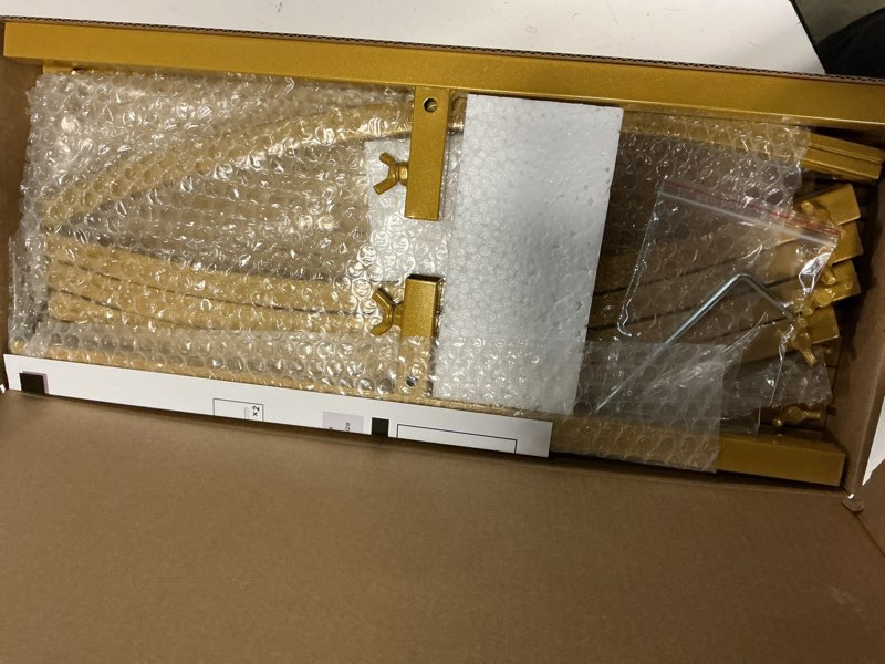 Condition photo showing Good Condition for putros metal arch backdrop stand gold wedding arch stand set of 2 (7.2ft/6ft) square arched frame for birthday party graduation ceremony decoration 7.2ft,6ft gold
