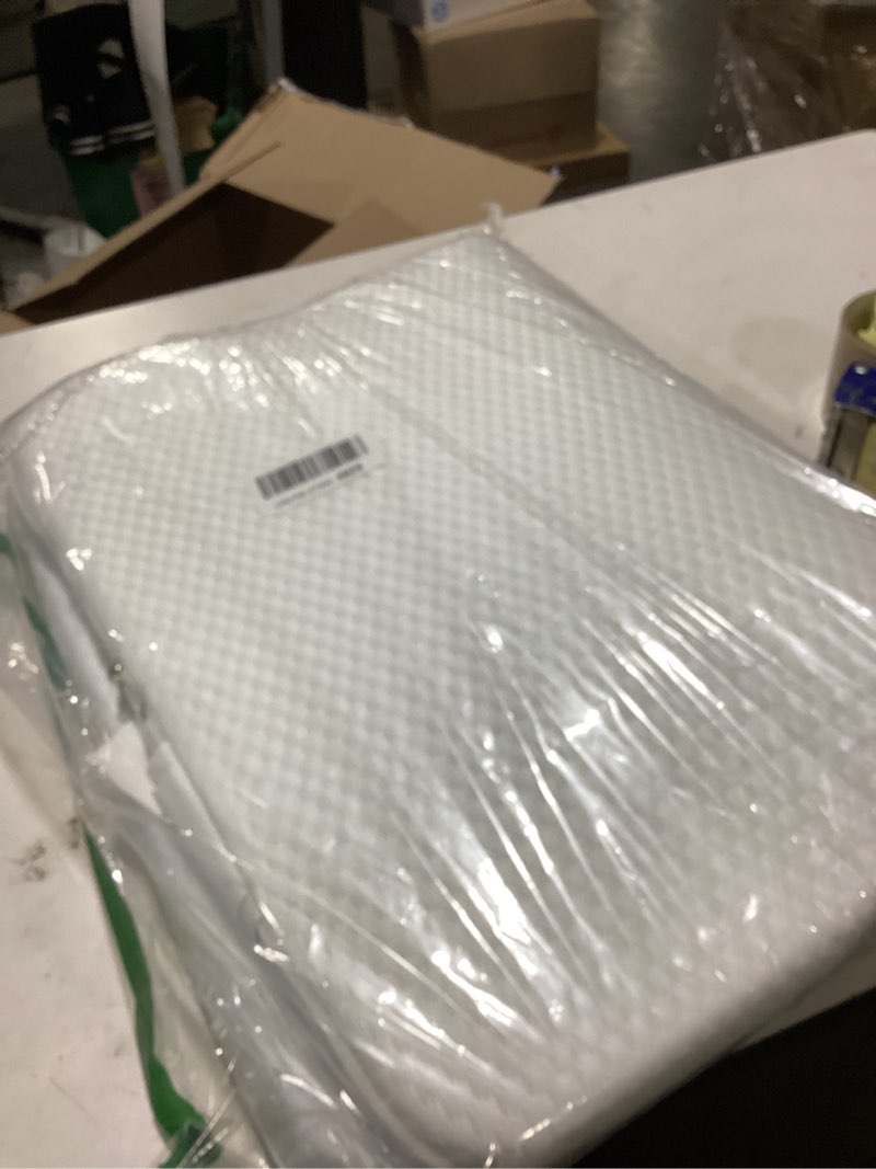 Condition photo showing As Is for lisara baby bassinet mattress, 33" x 22" dual sided gel memory foam mattress with waterproof, removable and breathable ice silk cover, fit for fodoss bassinet rectangle 32" x 22"