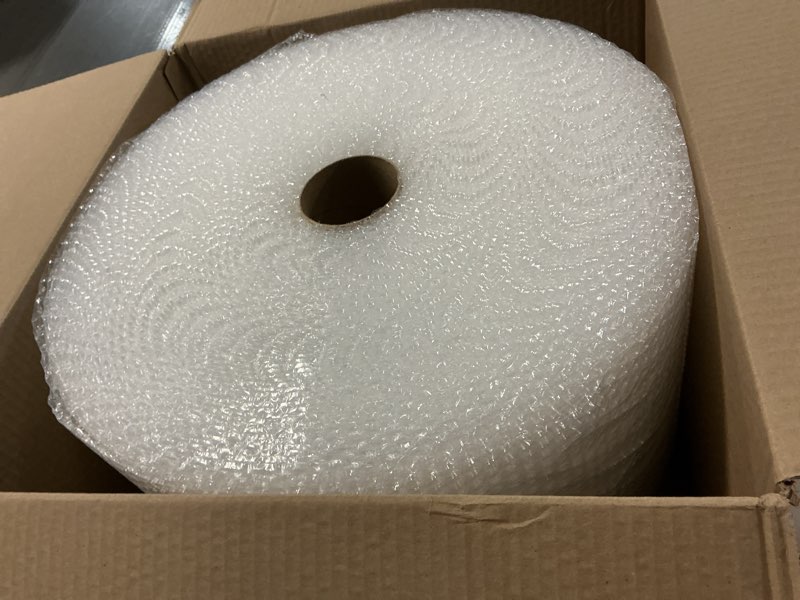 Condition photo showing New/Like New for Amazon Basics Bubble Cushioning Wrap Packing Material for Fragile Items, Perforated, 12 inch x 175 ft Long Roll, Small 3/16", Clear Clear 12 inch x 175 ft
