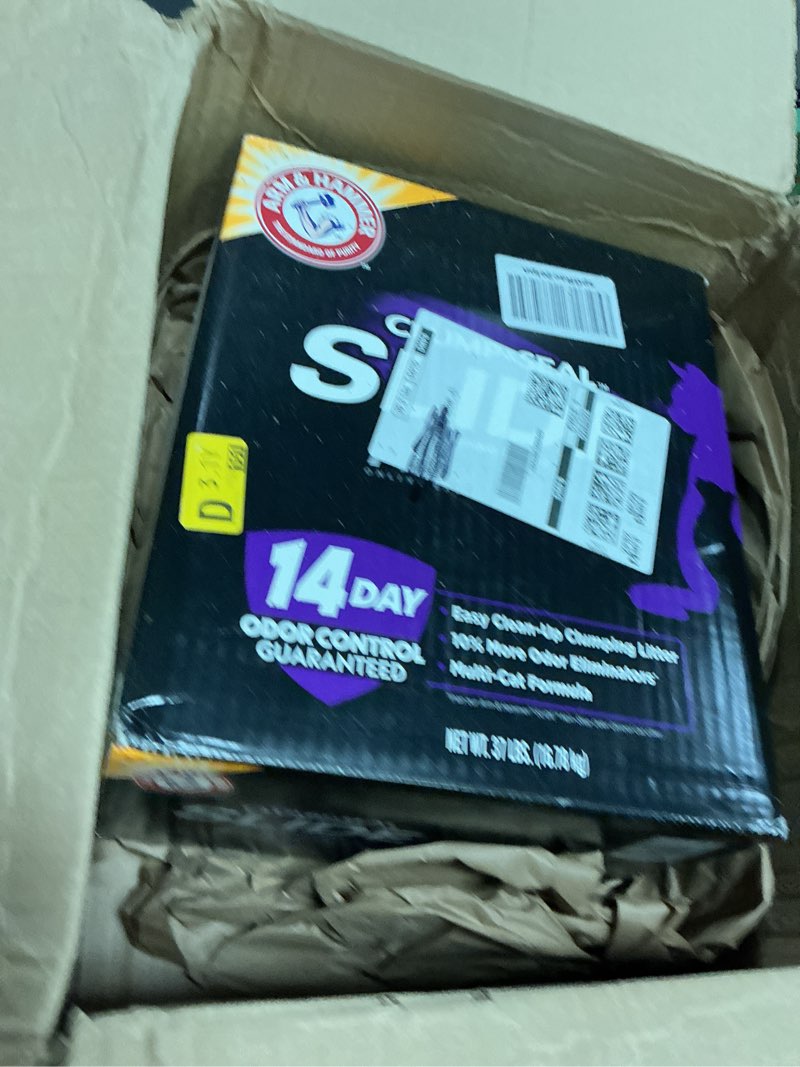 Condition photo showing Good Condition for arm & hammer clump & seal slide platinum multi-cat clumping cat litter, easy clean technology with no scrubbing, 14-day odor control, 37 lbs slide platinum clumping litter