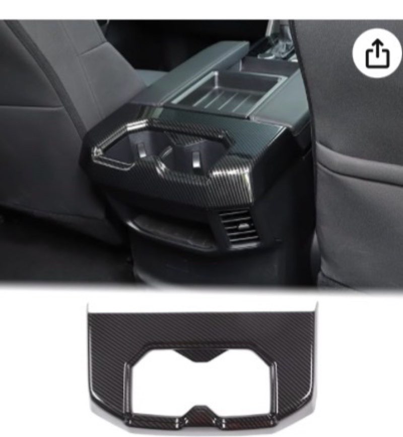 aunginsy rear seat central armrest cup holder cup frame trim cover compatible with toyota tundra/( blu