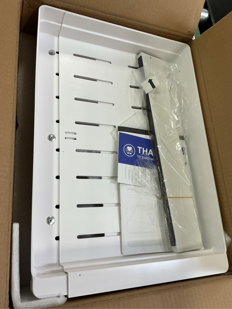 Condition photo showing Good Condition for Insputer Pull Out Cabinet Organizer Expandable (12.4"-20.08")W & (16.26"-22.44")D, Slide Out Drawers for Kitchen, Pantry with 2Pcs Magnetic Panel, 3 Slide Rails, No Drill Adhesive Roll Out Shelf White 16.26"-22.44"D x 12.4"-20.08"W(1Pack) White