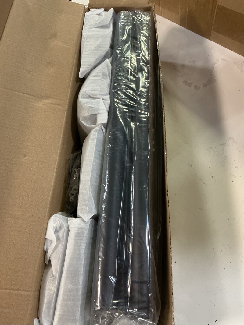 Condition photo showing Good Condition for llpjs curtain rods for windows 16 to 92 inches, curtain rod max adjustable length to 104 in, drapery rod 1 inch diameter with modern knobs finials (black, 16" to 92" - set of 2) black 16" to 92" - set of 2