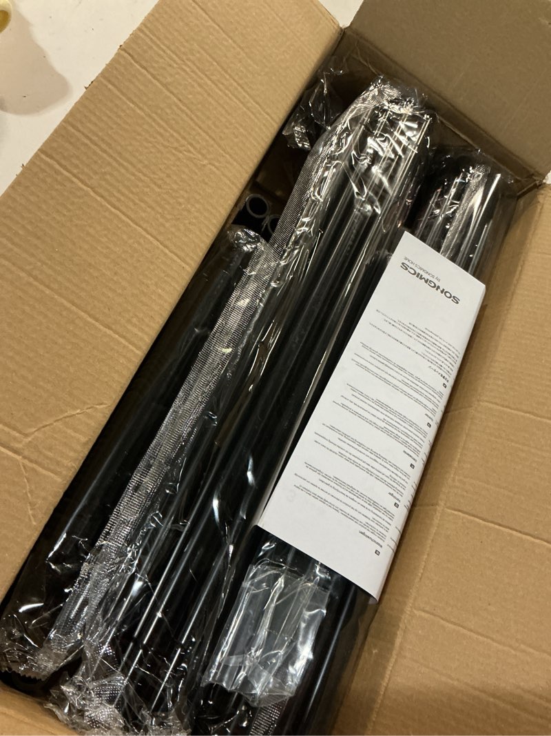 Condition photo showing Good Condition for SONGMICS Shoe Rack, 3-Tier Shoe Organizer, Metal Storage Shelf, Upright or Upside Down, for 20-24 Pairs, Stackable, for Entryway, 11.8 x 46.1 x 21.7 Inches, Black ULSA033B01 Black 3 Tiers (46.1"W)