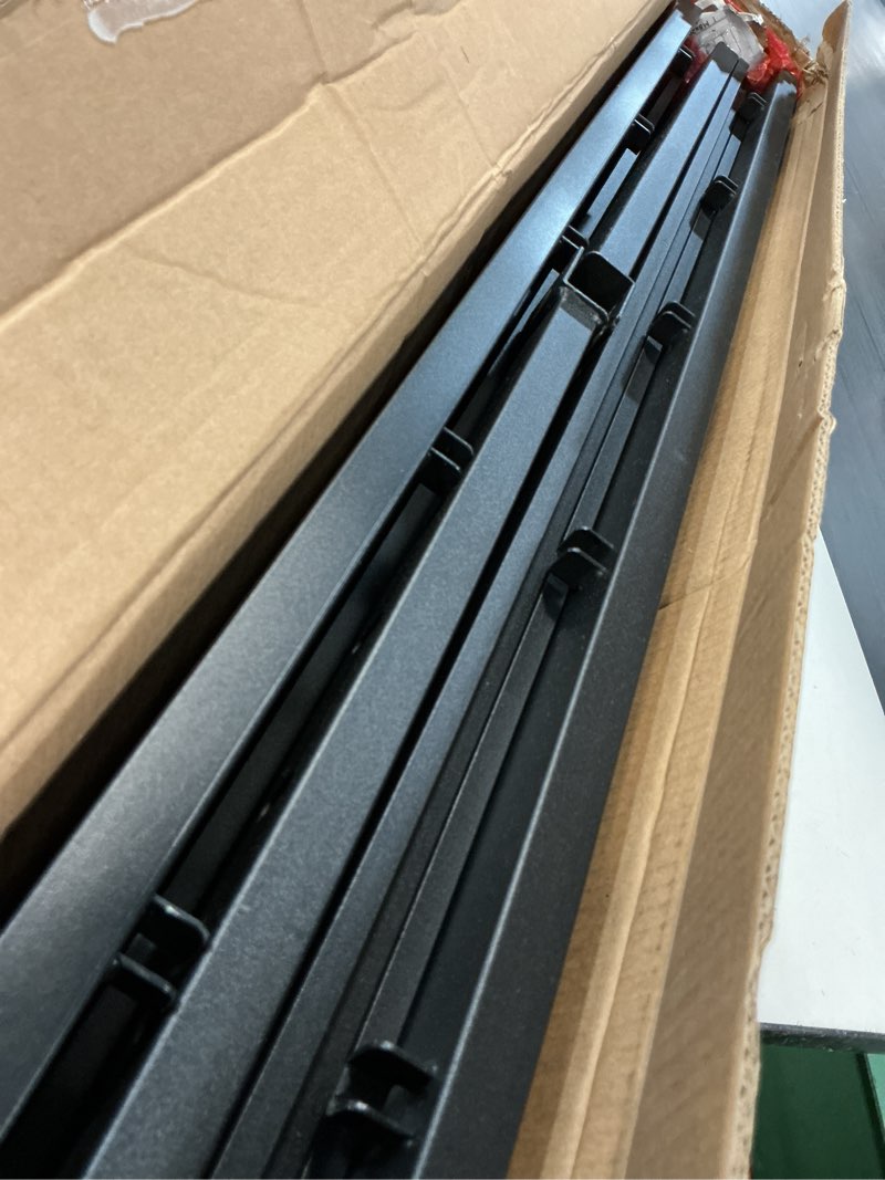 Condition photo showing As Is for 12 inch twin xl size bed frame - no box spring needed heavy duty metal platform mattress foundation with steel slats, non-slip noise free easy assembly black bedframes