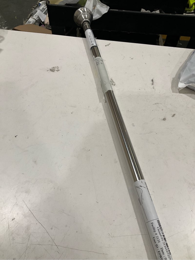 Condition photo showing Good Condition for better homes & gardens wave finial no rust 43” to 72” adjustable tension shower curtain rod  nickel