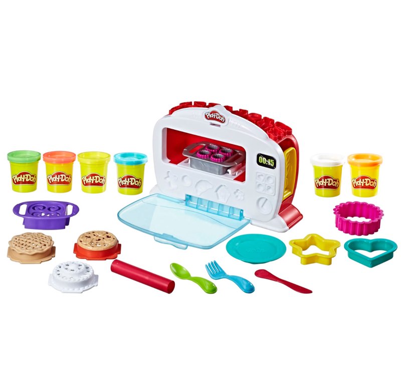 play-doh kitchen creations magical oven play food set for kids 3 years and up with lights, sounds, and 6 colors