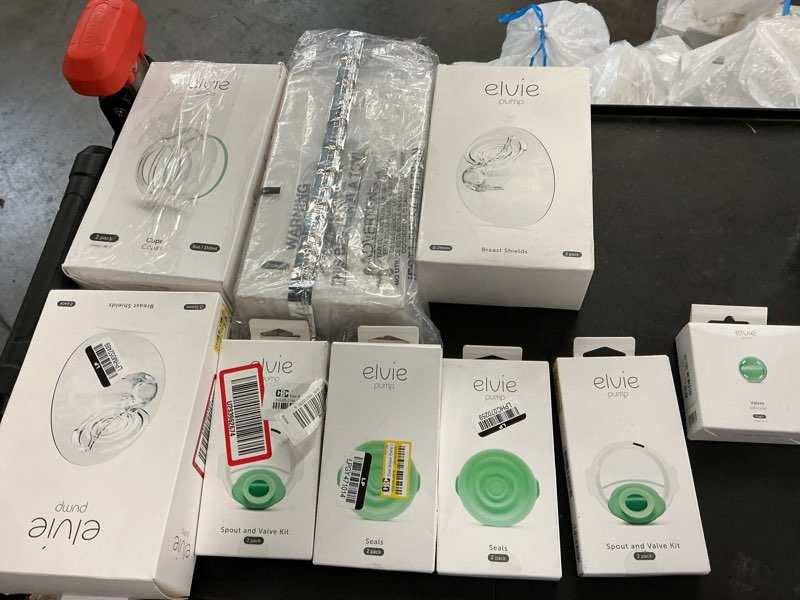 Condition photo showing As Is for assorted elvie breast pump essentials 