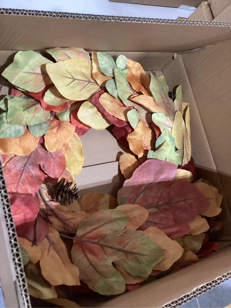 Condition photo showing Good Condition for hollyone 6ft fall garland for mantle fall leaves garland wreath loquat leaf hanging vine garlands artificial foliage pine cones garlands for outdoor indoor autumn home decor wedding party decoration