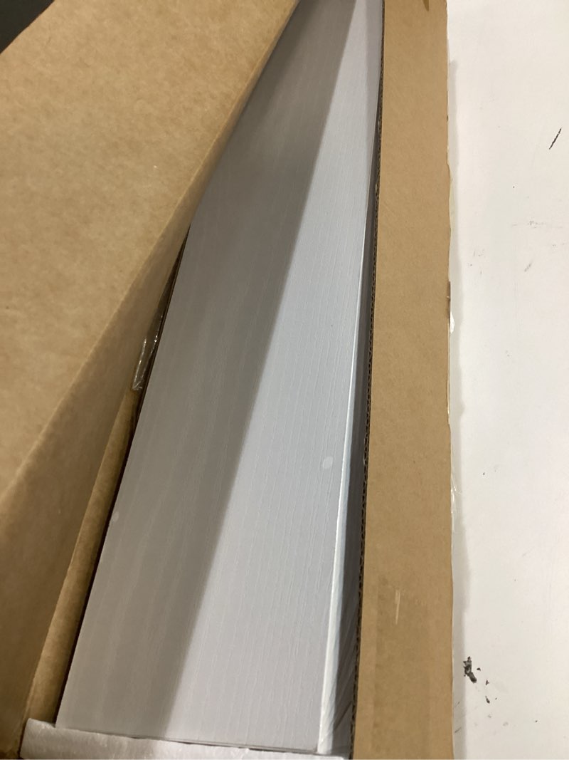 Condition photo showing New/Like New for bayka floating shelves white, 22.5 inches rustic wood wall mounted shelves for bathroom, bedroom, living room, kitchen & office, hanging display shelf with 22 lbs capacity