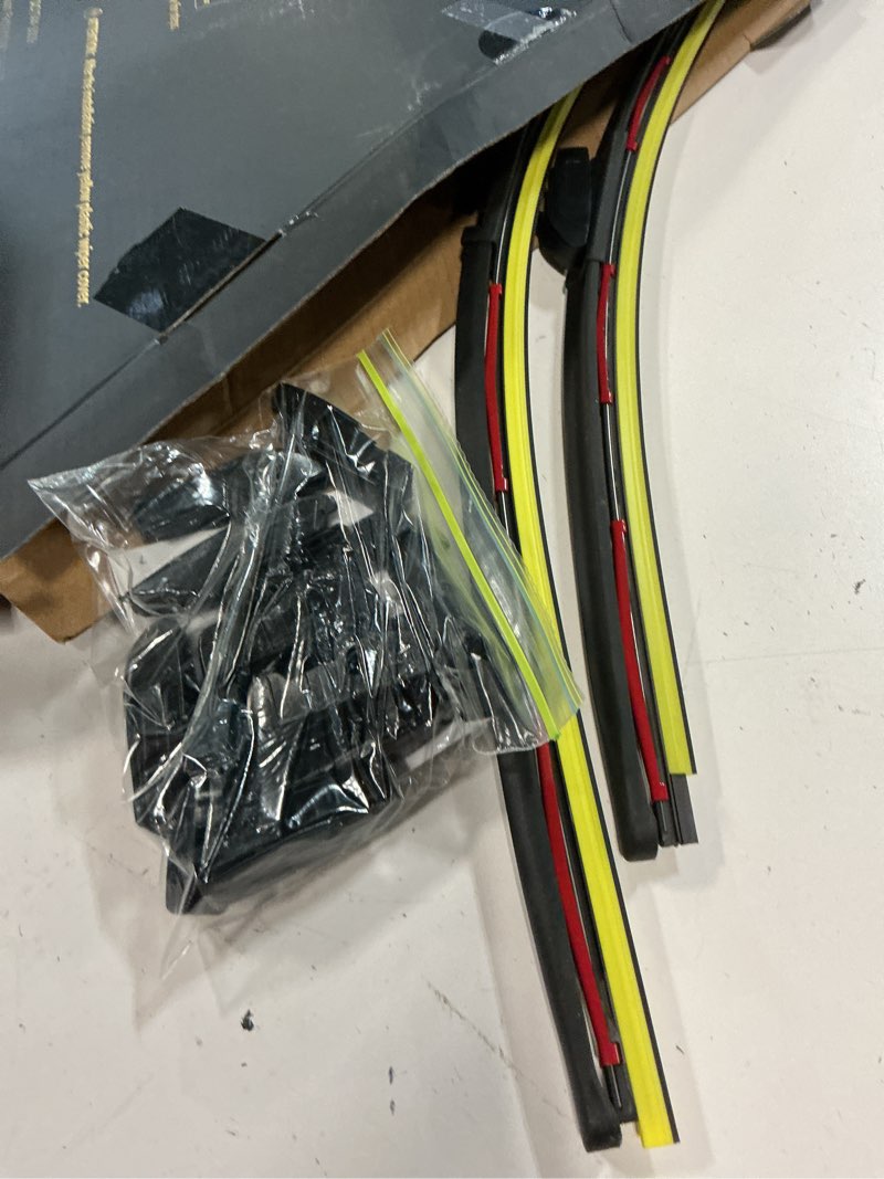 Condition photo showing Good Condition for dog tail neoprene dual-steel frame wiper blades 26"+20" with multiple adapters, automotive replacement vehicle front windshield wiper blades set for my car truck vehicle adaptbeam