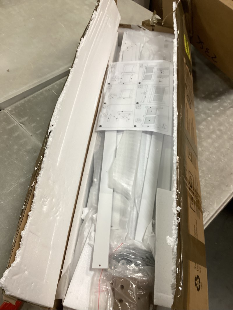 Condition photo showing As Is for High Radiator Cover Wood Cabinet: External 36 Inch Height White Medium Heater Covers Internal Heights 35.5 Inch Vertical Slats Modern Tall Radiators Shelf Thicken MDF Wooden Kitchen Bedroom Cabinet Vertical-M H36.22" x W43.7" x D7.5"