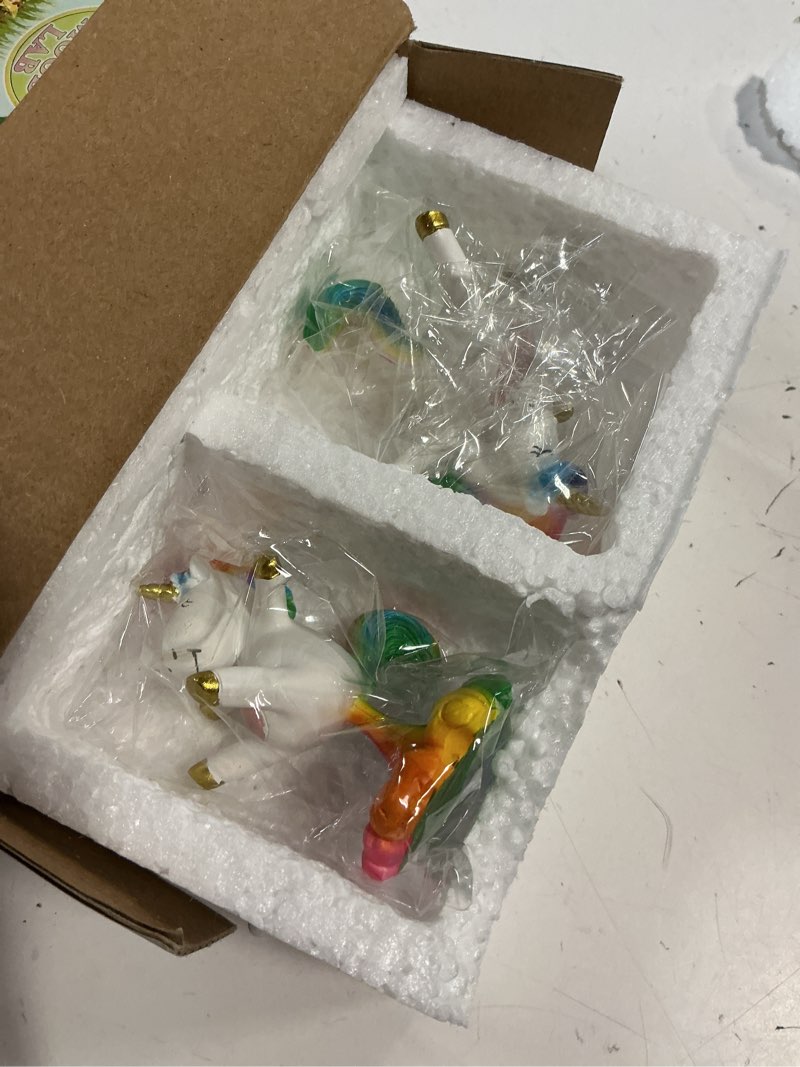 Condition photo showing New/Like New for mood lab fairy garden figurines - yoga unicorn set (4 pcs) - miniature decorative statues & accessories - outdoor & indoor garden decor