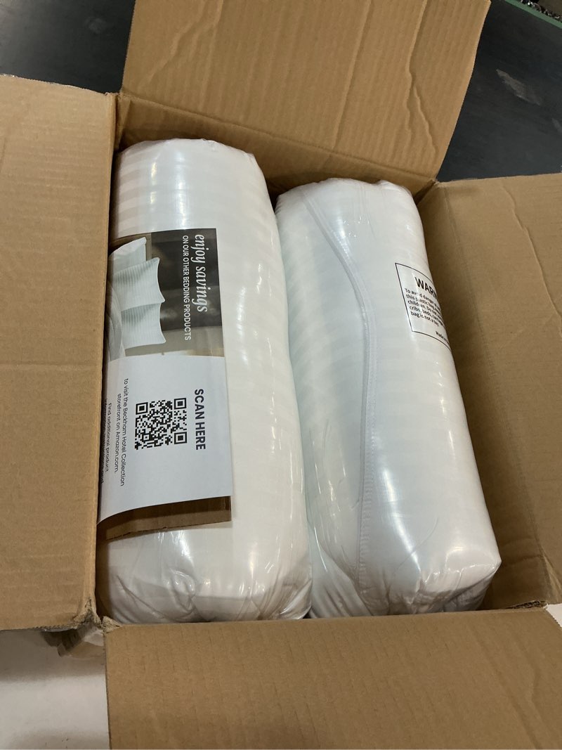 Condition photo showing New/Like New for beckham hotel collection bed pillows king size set of 2 - down alternative pillow for back, stomach or side sleepers king white