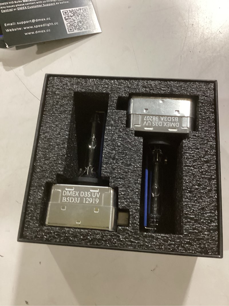 Condition photo showing New/Like New for DMEX D3S HID Headlight Bulbs Xenon 35W Replacement 66340 42403 42302 - Pack of 2, 8000K White Blue (Not fit Halogen Headlamp) 8000K White Blue D3S