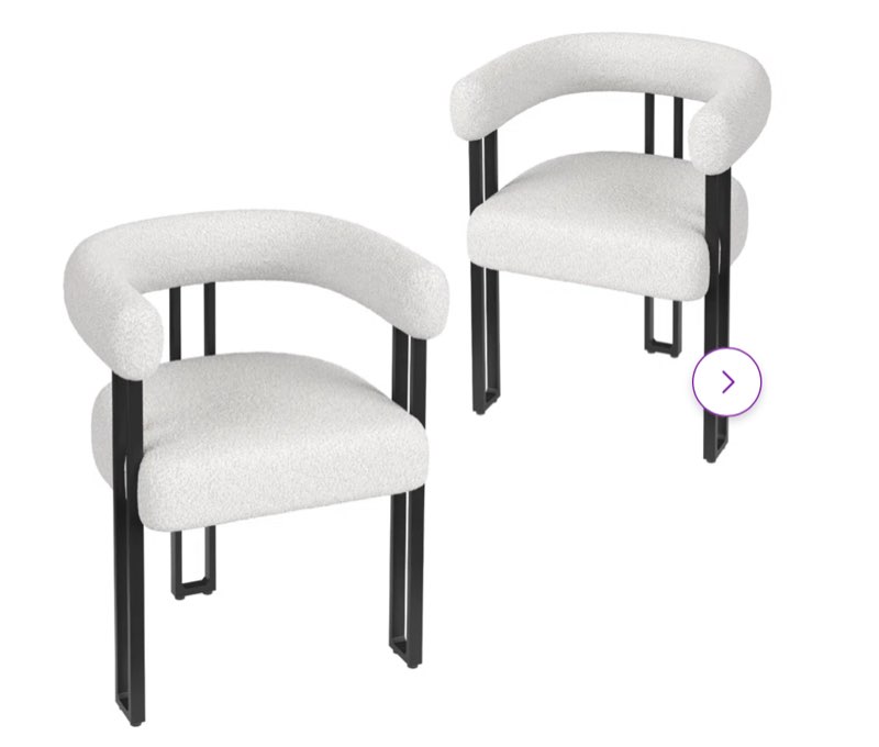 Mahjabi Upholstered Dining Arm Chairs (Set of 2)