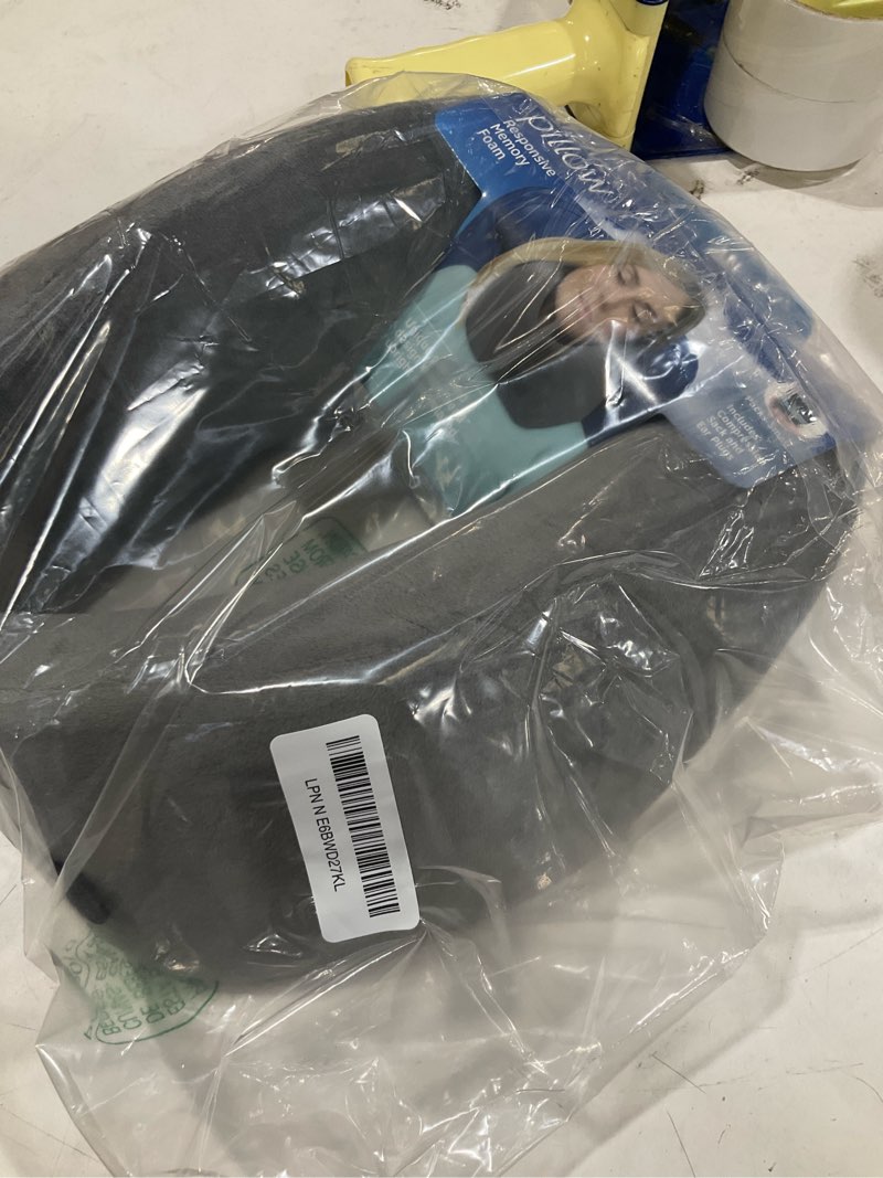 Condition photo showing Good Condition for travelrest nest neck support pillow - travel essentials, memory foam, compact travel pillow for long flights, plane sleeping accessories, comfortable, compact, washable, attaches to luggage - gray grey nest