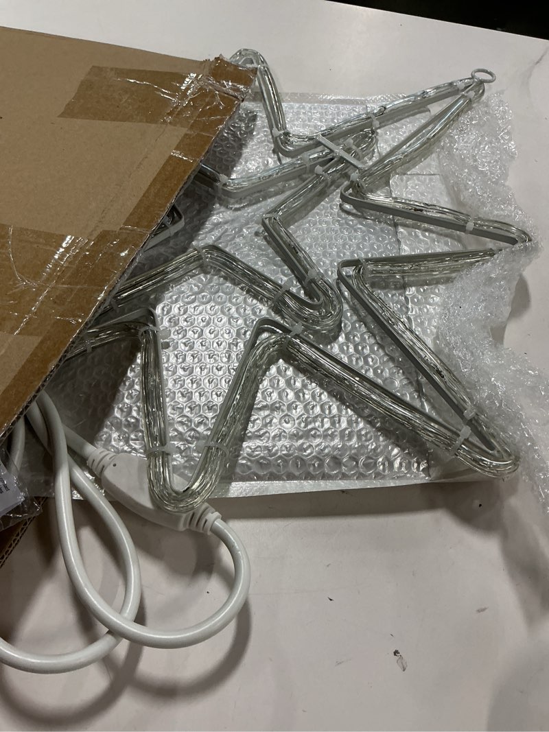 Condition photo showing Good Condition for 26 Inch Large Star of Bethlehem Outdoor Lamp with 3 Metal Nativity Scene Garden Stakes, Outdoor Christmas Yard Stakes Decoration for Outside Lawn and Door Window Porch Wall Decoration