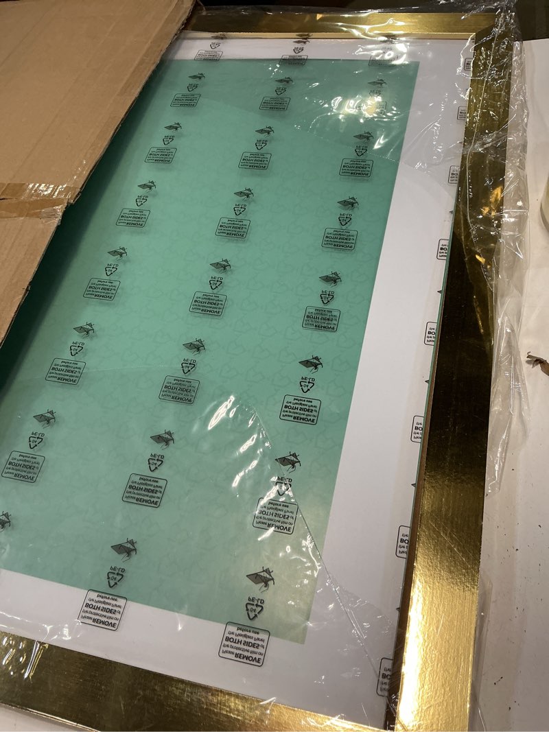 Condition photo showing Good Condition for LaVie Home 27x40 Picture Frame Gold Poster Frame,Display Pictures 24x36 with Mat or 27x40 Without Mat, Frame and Polished Plexiglass, Horizontal and Vertical Format of The Walls 27x40 Gold