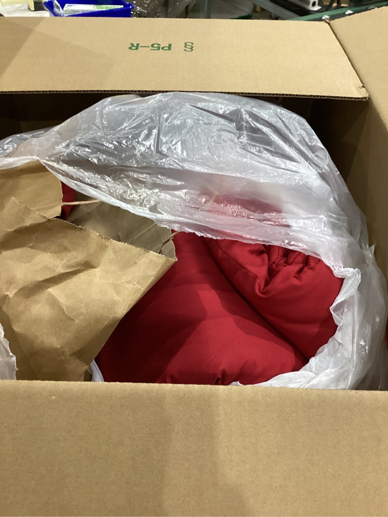 Condition photo showing As Is for CozyLux Full Size Comforter Set Dark Red, 7 Pieces Bed in a Bag Full Comforter Set with Sheets, Bedding Set with Down Alternative Comforter, Fitted Sheets, Flat Sheets, Pillow Shams and Pillowcases Dark Red Full