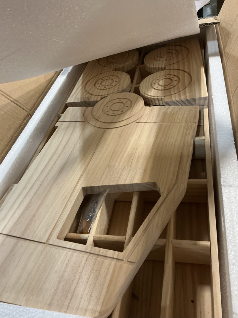 Condition photo showing Good Condition for Wood Toy Car Display Rack, Holds 42 Diecast Cars Model Car Display Case 1/64 Scale Toy Cars Organizer Freestanding or Wall-Mounted Toy Car Storage Cabinet