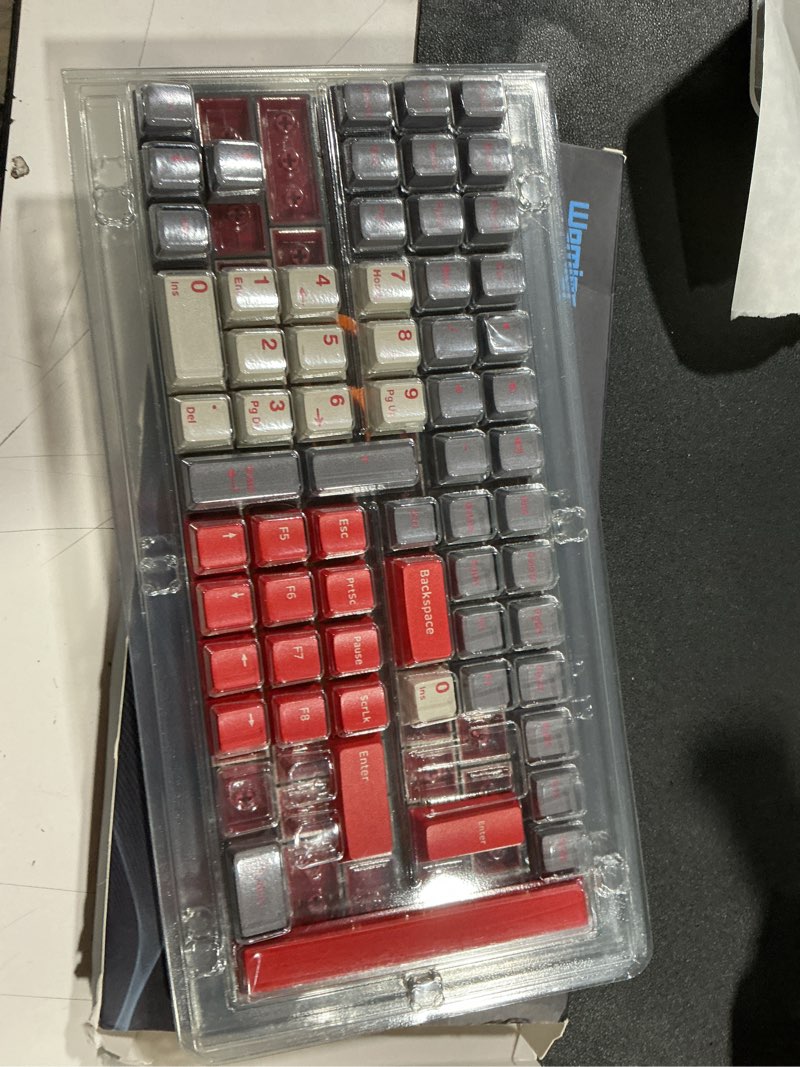 Condition photo showing Good Condition for womier double shot pbt keycaps set 138 keys, cherry profile custom keycaps 60 65 75 100 percent for 61/64/68/84/87/100/104/108 retro gaming mechanical keyboard, purple gray gorpcore style