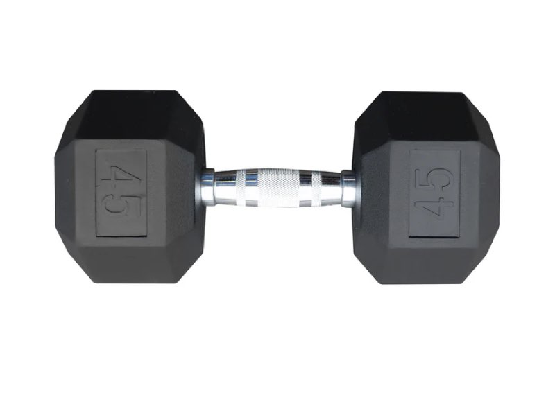 Deltech Fitness 45 lb Rubber Dumbbell Pair (RDB-045) (1 Piece )