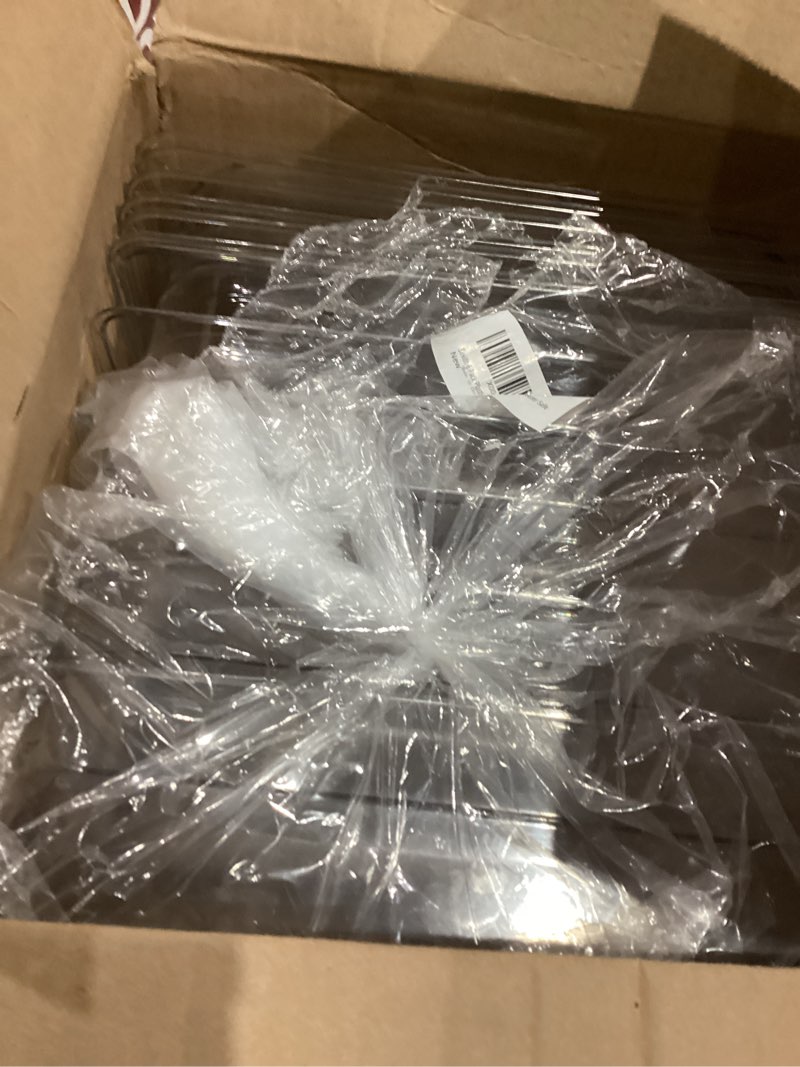 Condition photo showing Good Condition for Bekith 6 Pack Plastic Clear Food Pans with Lids, 1/3 Size 4 Inch Deep Stackable Commercial Polycarbonate Pans for Kitchen Restaurant Food Prep, Freezer-Safe