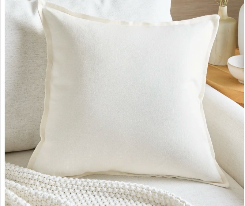 european linen flange edge pillow cover, ivory, 26” 