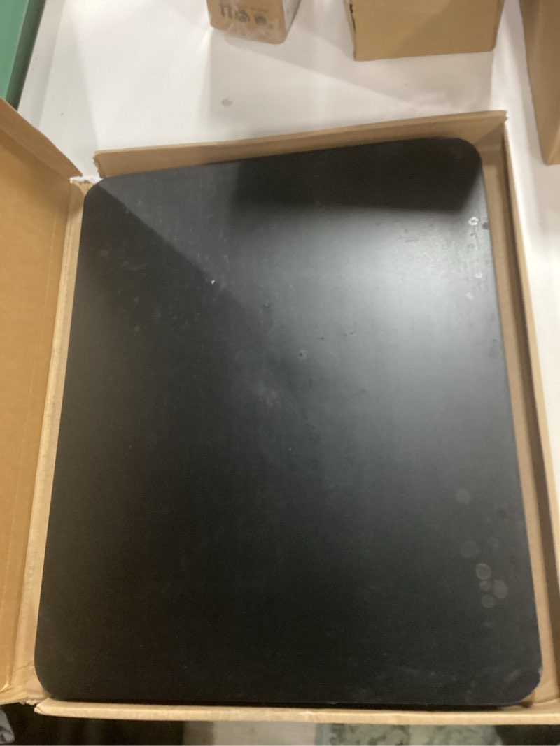 Condition photo showing As Is for Appliance Slider 360° Rolling Tray for Coffee Maker Bamboo Coffee Pot Slider Tray for Countertop Rotation Sliding Tray with Wheels, Appliances Mat Easily from Under The Cabinet Black(15.7"×13") Large (15.7"×13") Black