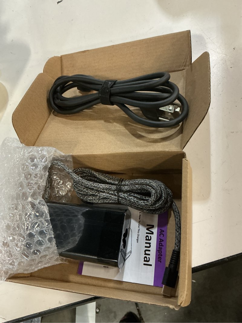 Condition photo showing New/Like New for new slim 65w usb c laptop charger replacement for hp laptop charger elitebook x360 pavilion spectre chromebook envy elite x2 computer travel type c braided cable power cord ac adapter