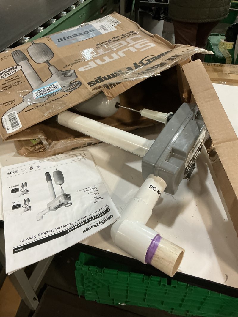 Condition photo showing Good Condition for SumpJet® Water Powered Backup Emergency Sump Pump Sump Water